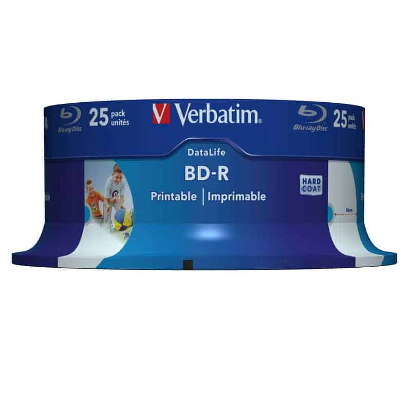 (image for) Verbatim 43811 25pcs Cakebox BD-R SL Datalife 25GB 6x Inkjet Printable